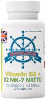 Suplement diety, Navigator, Witamina D3 10000 Iu + Witamina K2 Mk-7 200 Μg, 120 Kapsułek + Butelka, 150 Ml
