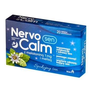 Suplement diety, NervoCalm Sen z melatoniną 1mg i melisą, 20 tabletek powlekanych - LEK-AM