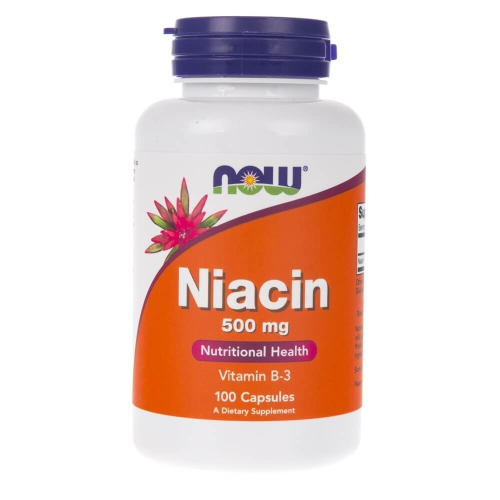Suplement diety Niacin (Niacyna) NOW FOODS, 500 mg, 100 kapsułek