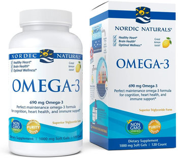 Suplement diety, Nordic Naturals, Omega-3 690 Mg, smak cytrynowy, 120 kapsułek - Nordic Naturals