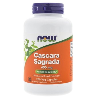 Suplement diety, Now Foods, Cascara Sagrada 450 mg, 250 kapsułek - Now Foods