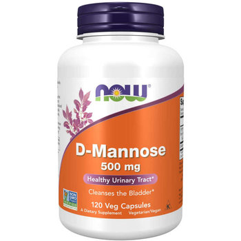 Suplement diety, NOW FOODS D-Mannoza 500mg 120 vkaps - Now