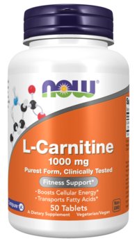 Suplement diety, Now Foods, L-Carnitine 1000 Mg, 50 Tabletek - Now Foods