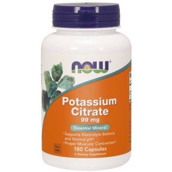 Suplement diety, NOW FOODS Potassium Citrate Cytrynian Potasu 99mg 180 kaps - Now Foods