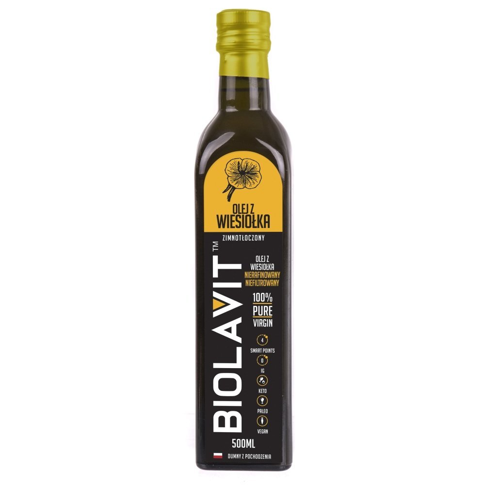 Suplement diety, Olej z wiesiołka zimnotłoczony BIOLAVIT, 500 ml