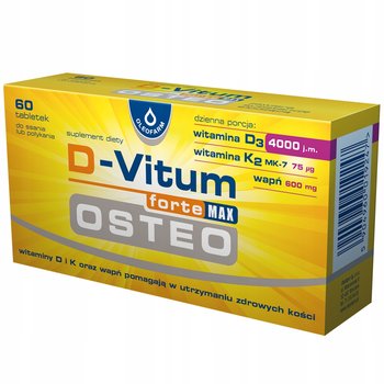 Suplement diety, Oleofarm, D-vitum Forte Max Osteo 4000 Witamina D3 Wapń, 60 Tab. - Oleofarm