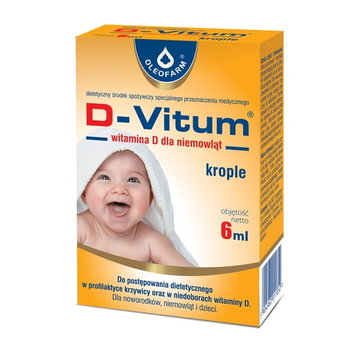 Suplement diety, Oleofarm, D-Vitum witamina D dla niemowląt krople, 6 ml  - Oleofarm