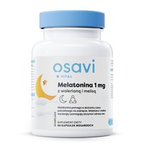 Suplement diety, Osavi - Melatonina z Walerianą i Melisą, 1mg, 60 vkaps Osavi