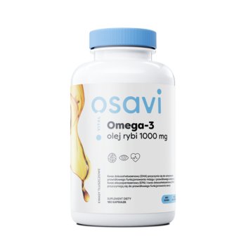 Suplement diety, Osavi Omega 3 Olej Rybi 1000 mg 180 kapsułek o smaku cytrynowym - Osavi