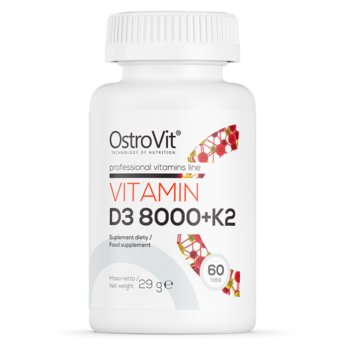 Suplement diety, OstroVit Witamina D3 8000 IU+K2 60 tabletek STAWY - OstroVit