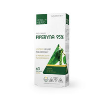 Suplement diety, Piperyna forte 95% (Piper nigrum) 60 kapsułek Medica Herbs UKŁAD POKARMOWY