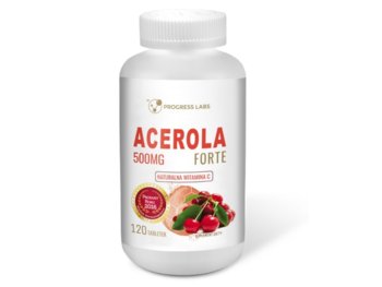 Suplement diety, Progress Labs, Acerola Forte 500mg, Naturalna Witamina C, 120 tab. - Progress Labs