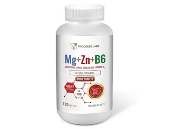 Suplement diety, PROGRESS LABS, Mg+Zn+Vit B6, 120 tabletek - Progress Labs