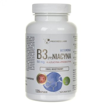 Suplement diety, Progress Labs, Niacyna Witamina B3 50 mg z Inuliną, 120 kapsułek - Progress Labs