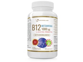 Suplement diety, Progress Labs, Witamina B12 1000 µg + Probiotyk, 120 kaps - Progress Labs