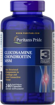 Suplement diety, Puritan's Pride, Glukozamina Chondroityna MSM, 240 kaps. - Puritan's Pride