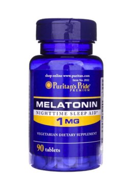 Suplement diety, Puritan's Pride Melatonina 1 mg 90 tabletek wegetariańskich - Puritan's Pride