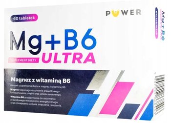 Suplement diety, Puwer, Mg + B6 Ultra Magnez Witamina B6, 60 Tabl. - PUWER POLSKA