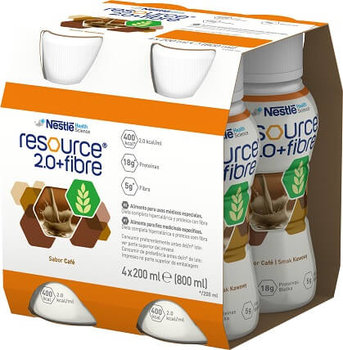 Suplement diety, Resource 2.0+Fibre, preparat odżywczy w płynie, smak kawowy, 4 x 200 ml - Inna marka