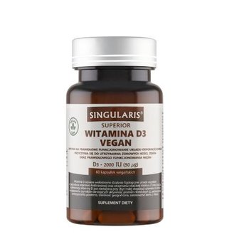 Suplement diety, SINGULARIS Superior witamina D3 vegan 2000 IU, 60kaps. - Singularis