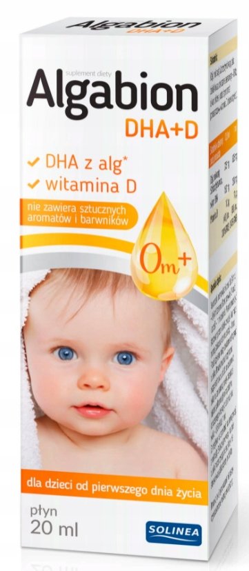 Suplement diety, Solinea, Algabion Dha+d, Krople dla dzieci, 20 ml