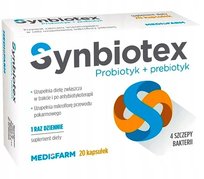 Suplement diety, Synbiotex, Probiotyk prebiotyk szczepy bakterii, 20 kaps. Synbiotex