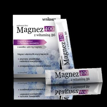 Suplement diety, Vitadiet Magnez 400 z witaminą B6 14 saszetek - VitaDiet