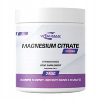 Suplement Diety, Vitalmax Magnesium Citrate Powder 250g Magnez Cytrynian Czysty Skurcze Vitalmax