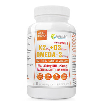 Suplement diety, Wish K2+d3 Omega-3 90caps - Wish Pharmaceutical