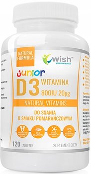 Suplement diety, Wish, Witamina D3 Junior 800, Dla Dzieci, 120 Tab. - Wish Pharmaceutical