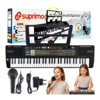 SUPRIMO 6109L keyboard edukacyjny bateryjny podświetlane klawisze organy pulpit do nut mikrofon brak danych