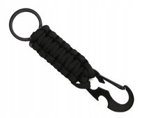 Survivalowy czarny brelok do kluczy karabińczyk otwieracz - outdoor Gift World
