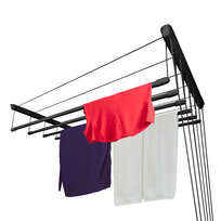 Suszarka Czarna Sufitowa, Wisząca Na Pranie, 6 Prętów 120 Cm