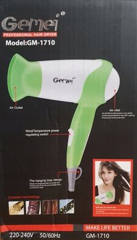 Suszarka do włosów Gemei GM-1710 1100W żółty i zielony - Gemei