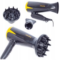 Suszarka do Włosów Turbo + Dyfuzor + Koncentrator 2500W 90km/h Czarno-Żólta