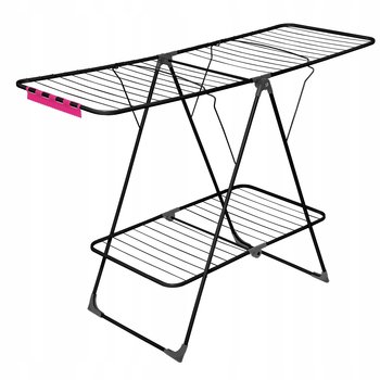 Suszarka łazienkowa na pranie stojąca A300 163 x 62 x 114 cm czarna VELKEA - Dajar