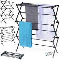 Suszarka na pranie metalowa czarna pionowa rozsuwana 47-78x94 cm Vilde