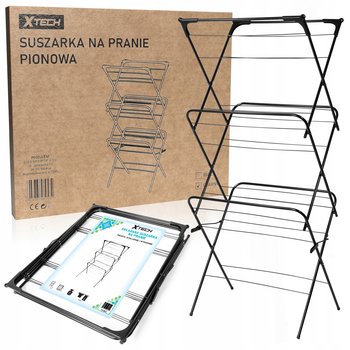 Suszarka na Pranie Pionowa Balkonowa Ogrodowa Składana Czarna XTECH - Xtech