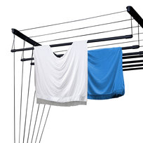 Suszarka Podsufitowa Czarna Wisząca Łazienkowa 7 Prętów 100 Cm