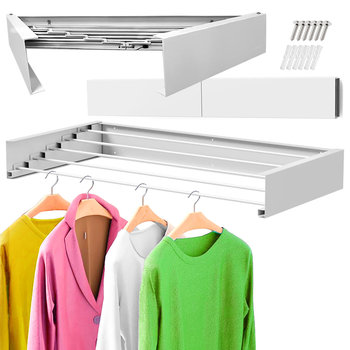 Suszarka Ścienna Na Pranie Składana Łazienkowa Do Ubrań Na Bieliznę Mocna 80Cm X 40Cm - JUST-DEAL