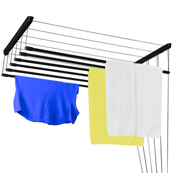 Suszarka Sufitowa, Czarna, Styl Loft, 6 Prętów 80 Cm - Sepio