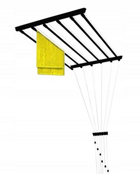 Suszarka Sufitowa Łazienka Balkon 150Cm 6-Prętów Czarna - Familia