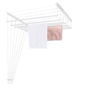 Suszarka Sufitowa Na Pranie Bieliznę, Biała, Stalowa 7 Prętów 140 Cm - Sepio