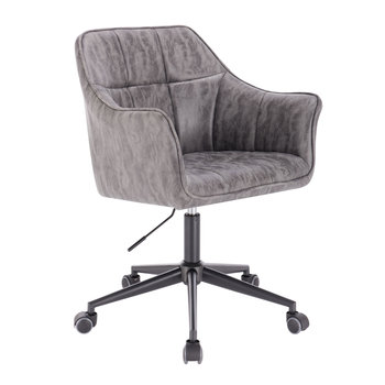 SVITA GREG Krzesło biurowe z podłokietnikami Krzesło obrotowe z regulacją wysokości i kółkami Faux Leather Grey - SVITA