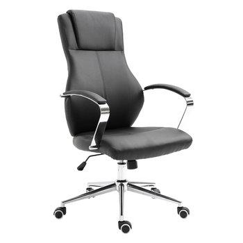SVITA MELLOW Fotel biurowy ze sztucznej skóry Krzesło obrotowe Podłokietniki Regulacja wysokości Czarny - SVITA