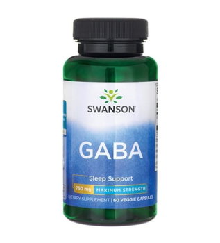 Swanson, Kwas Gamma Aminomasłowy 750mg GABA Forte, Suplement diety, 60 kaps. - Swanson