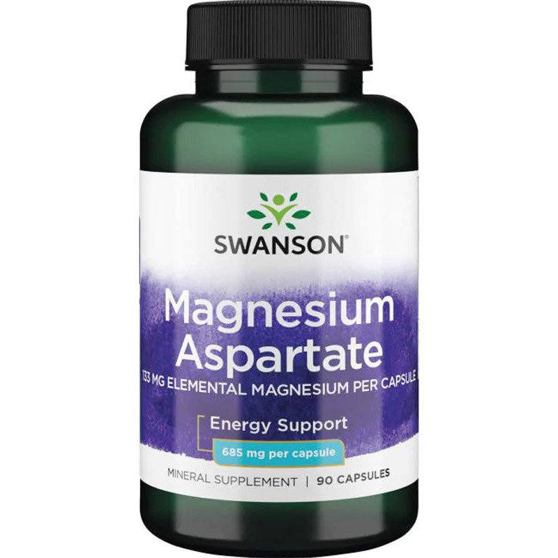 Zdjęcia - Witaminy i składniki mineralne Swanson Suplement diety,  Magnesium Aspartate 685Mg 90Caps 