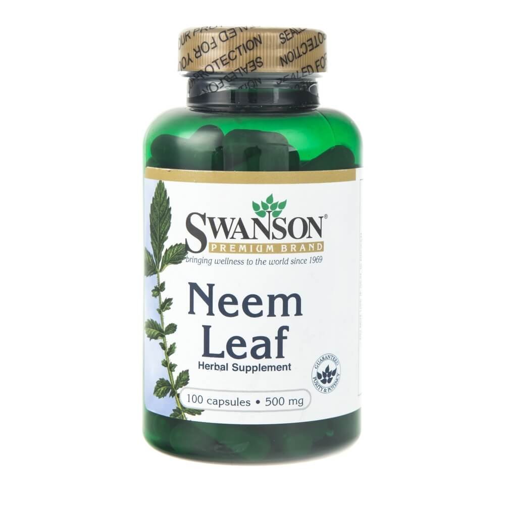 Фото - Вітаміни й мінерали Swanson, Neem Leaf, 500 mg, Suplement diety, 100 kaps.