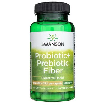 Swanson Probiotyk+ Błonnik prebiotyczny - Suplement diety, 60 kaps. - Swanson