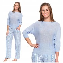 Sweter Damski Ażurowy Delikatny Sweterek Cienki Dekolt Łódka MORAJ - M